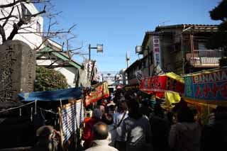 fotografia, materiale, libero il panorama, dipinga, fotografia di scorta,L'approccio a Shibamata Taishaku-dieci Tempio, bancarella, correttamente, adoratore, Kimchi