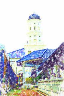 illust, , , , , ,  ,  , .,Abu Bakar Mosque, Islam, ,  ,   