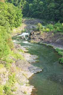 photo,material,free,landscape,picture,stock photo,Creative Commons,Sorachi river, rock, virgin forest, Stratum, flow