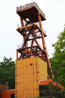 Foto, materiell, befreit, Landschaft, Bild, hat Foto auf Lager,Das Geschichtsdorf der Kohle, Ich rolle es aufwrts, Turm, Treppe, Rost