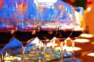 illust, materiale, libero panorama, ritratto dipinto, matita di colore disegna a pastello, disegnando,Vino rosso, bicchiere da vino, La fabbricazione della birra, Valle di Napa, Vino di California