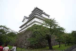 foto,tela,gratis,paisaje,fotografa,idea,La torre de castillo de Matsushiro joven, Foso, Ishigaki, Castillo de Kurokawa, Ujisato Gamo