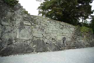 fotografia, materiale, libero il panorama, dipinga, fotografia di scorta,Giovane passaggio di Matsushiro lungo la banca circa un castello, fossato, Ishigaki, Kurokawa arrocca, Ujisato Gamo