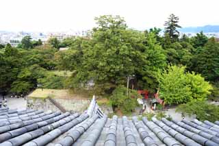 fotografia, materiale, libero il panorama, dipinga, fotografia di scorta,Aizu Wakamatsu, tegola, costruendo, citt, La torre di castello