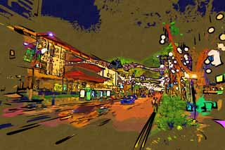 illust,tela,gratis,paisaje,fotografa,idea,pintura,Lpiz de color,dibujo,Un camino de huerto, La acera, Navidad, rbol de zona lateral de camino, La zona tropical