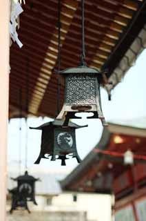 fotografia, material, livra, ajardine, imagine, proveja fotografia,Fushimi-Inari Taisha lanterna de jardim de Santurio, ajardine lanterna, Uma extremidade dos beirados, Inari, raposa