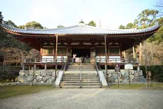 photo,material,free,landscape,picture,stock photo,Creative Commons,Daigo-ji Temple grand hall, Chaitya, Large Dempo-in Temple, An Amitabha sedentary image, pyramid-shaped roof