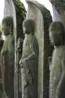 fotografia, materiale, libero il panorama, dipinga, fotografia di scorta,Tempio di Hase-dera Ishibotoke, prenda a sassate statua, Muschio, Buddismo, Chaitya