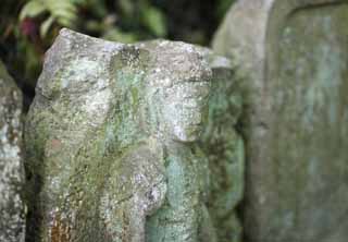 photo,material,free,landscape,picture,stock photo,Creative Commons,Hase-dera Temple Ishibotoke, stone statue, Moss, Buddhism, Chaitya