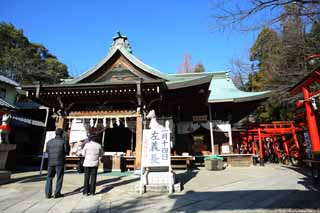 fotografia, materiale, libero il panorama, dipinga, fotografia di scorta,Sanko Inari il sacrario, Scimmia il sacrario di Tabiko, divinit custode, Inari, fal delle decorazioni dell'anno Nuovo