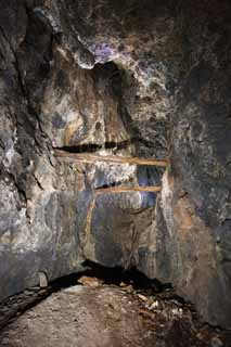 Foto, materieel, vrij, landschap, schilderstuk, bevoorraden foto,Ohkubo tunnel van Iwami-zolver-mijn, De galerie, Ader, Een eeuwig aanslagvorming, Somo