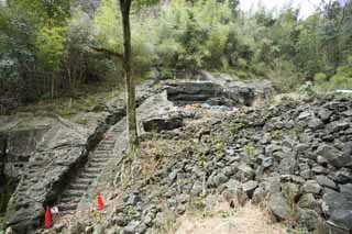 foto,tela,gratis,paisaje,fotografa,idea,Una raticida de arsenical del rastro de pueblo de Iwami - plata - mina, Escaleras, Se queda, La galera, Somo