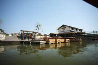 photo, la matire, libre, amnage, dcrivez, photo de la rserve,Matsue-jo Chteau qui visite des sites pittoresques bateau, Visiter des sites pittoresques bateau, bateau, foss, La surface de l'eau